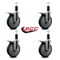 Service Caster 6'' Thermoplastic Rubber Swivel 1-1/4'' Expanding Stem Caster Set Total Lock Brake, 4PK SCC-EXTTL20S614-TPRB-114-4 - alternate 2